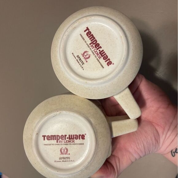 Temper-ware by Lenox Mugs (2 pc set) SPRITE , made in USA floral arrangements - Picture 4 of 6